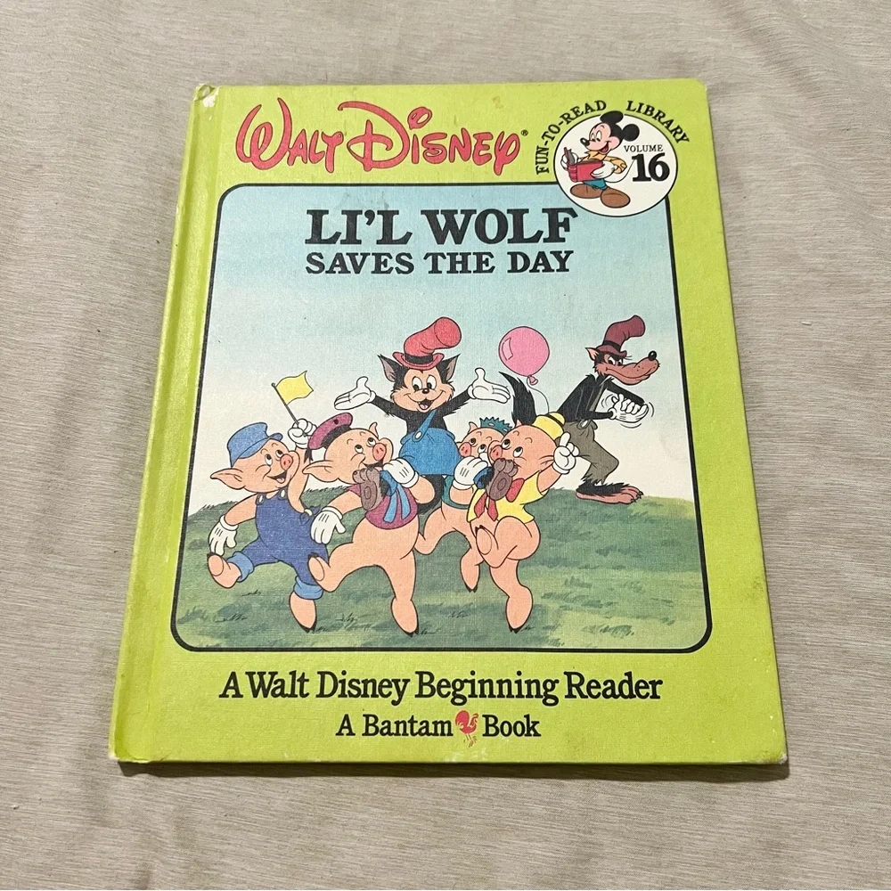 Vintage 1986 Disney‎ Li’l Wolf Saves the Day Book Fun-to-Read Vol 16